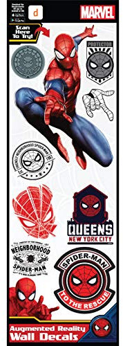 Marvel Groot Captain America Spider-Man Hulk Augmented Reality Small Wall Decal Bundle Peel & Stick Removable Vinyl Stickers