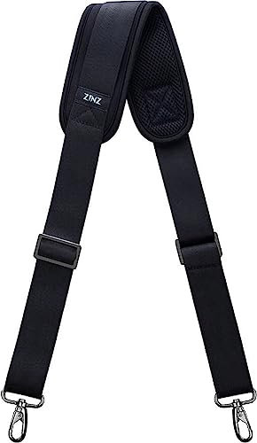 ZINZ Schultergurt, 79 Universal Verstellbare Schulterriemen Dauerhafte belüfteten mit Metall Drehhaken für Gepäck Duffel Kameratasche Laptoptasche Reisetasche Sporttaschen (Schwarz, 200cm)