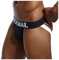 6 Farben Sexy Herren Jockstrap Baumwoll Slips Männer Sexy Unterwäsche Rückenfreies Gesäß Herren Strings Schwule Unterwäsche (L, Schwarz)