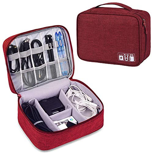 Kaxich Electronics Accessories Bag Travel Gadget Bags Portable Cable Organizer Case Waterproof Universal for Adapters Memory Cards, USB Cables