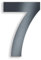 Metzler, numero civico color antracite, RAL 7016, struttura fine verniciata a polvere, scritta Arial, altezza 20 cm, numero 7