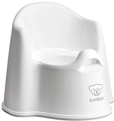 BabyBjörn Potty Chair, White/Gray | Potty Training Toilet, Easy-to-Clean, Removable Inner Potty, Non-Slip