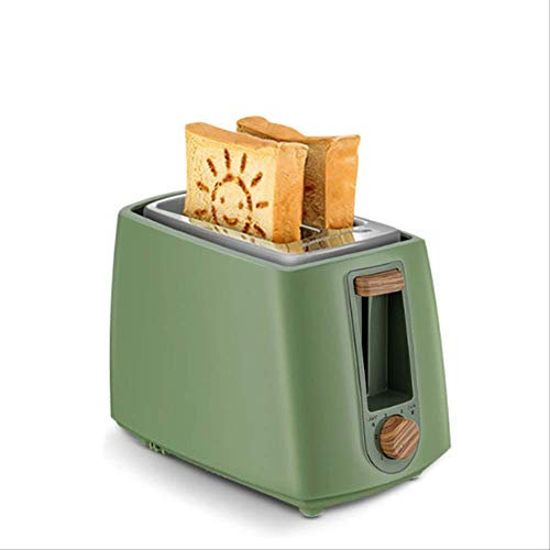 6 Gear 220v Home Electric Toaster 2 Slices Bread Oven Automatic Breakfast Maker With Dustproof Lid Egg Mold Bread Clip Green without pan