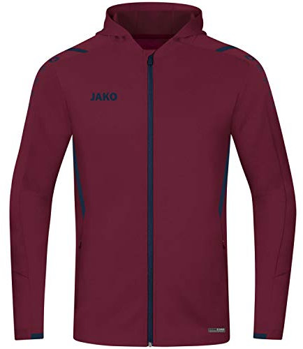 JAKO Herren Kapuzenjacke Challenge, Maroon/Marine, XXL