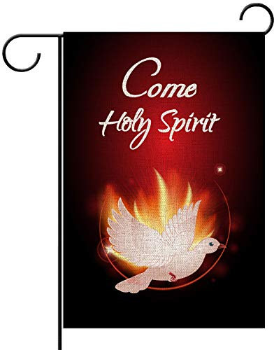 Come Holy Spirit Gartenflagge, 12,5 × 18 vertikal, doppelte Größe, Dekoration für den Außenbereich, Veranda, Tür, Hof, Rasen