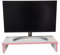 Henor Soporte Monitor Elevador TV de Madera TV 42 x 26.5 x 12 cm Soporta 50 Kg. Blanco Canto Rosa