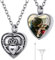 GOLDCHIC JEWELRY Claddagh Ashes Keepsake Necklace for Women, Personalised Photo Heart Urns Pendant for Ashes, Waterproof Engraved Cremation Jewellery Memorial Gifts