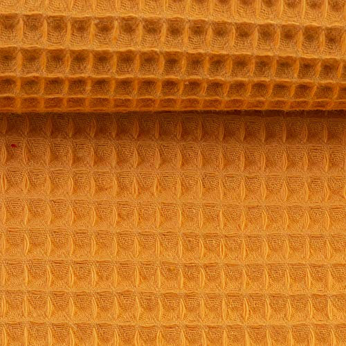 MAGAM-Stoffe Ella Waffel Stoff 100% Baumwollstoff Oeko-Tex Meterware 50cm (04. Senf)