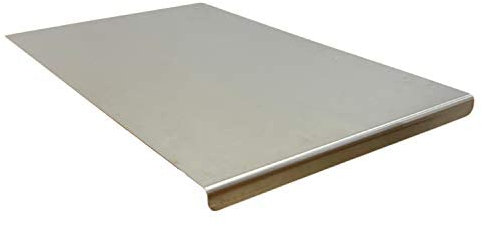PRM Acciai Tagliere Acciaio Inox Misura Personalizzabile - Tagliere da Cucina e Spianatoia Acciaio Inox per Impastare Pizza, Pane, Pasta Sfoglia, Cioccolato e Dolci 400x560 Piega 20mm