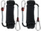 LOLYSIC 2Pcs 10mm x 10M Black Rope, Multifunctional Nylon Ropes with Carabiners, Hanging Rope String for Outdoor & Indoor Bundling, Clothesline, Camping, Hiking, Fishing