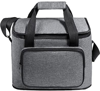 TIENDA EURASIA® Nevera de Tela Portatil, Isotermo, Asas Reforzadas con Velcro, Bolsillo Exterior con Cremallera, Cinta Bandolera Ajustable, Base Reforzada Tamaño Grande - 31 x 24,5 x 20 cm