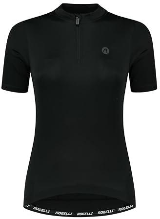 Rogelli Radtrikot Damen - Kurzarm Fahrradtrikot mit Reißverschluss - Atmungsaktiv & Schnell Trocknend - Schwarz - Core
