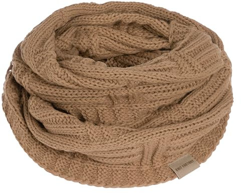 KNIT FACTORY - Bobby Loop Schal - Grob Gestrickter Schlauchschal - Für Damen und Herren - Strickschal mit Wolle - Hochwertige Qualität - Nude