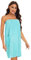 Ymmchy Women Wrap Towel Robe Wrap Spa Bathrobe Adjustable Buttons Blue L