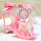 Lote 20 Velas Caballo Balancín Rosa Bautizo. Regalos Originales de velas como motivo detalle de bautizo de niña. Babyshower.
