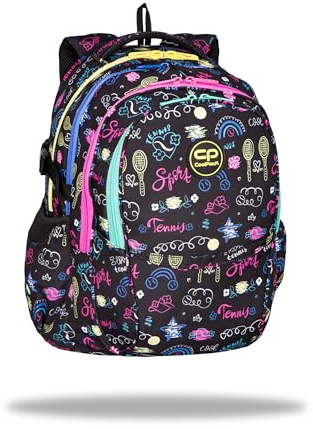 Coolpack F002691, Schulrucksack FACTOR TENNIS STAR, Black, 46 x 32 x 17 cm