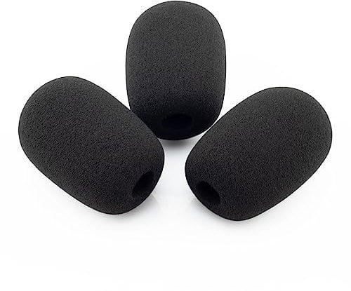 LEFXMOPHY WindScreen RK412WS Snap-Fit Wind Screen Replacement for Shure MX412 MX418 MX405 MX410 MX415 MX412 Gooseneck Microphone Pop Filter 3pack Mic Cover Foam