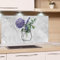 GRAZDesign Spritzschutz Küchenrückwand Glas Küche für Herd & Küchenspüle, Grau Stein Granit mit Blumen | Glasplatte Rückwand Küchenwand Wandschutz | 80x50cm