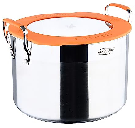 San Ignacio Compact - Cacerola con Tapa de 24cm - Aluminio Forjado - Interior En Negro Pulido - Exterior En Acabado Mate - Lista para Inducción - Mango De Acero Inoxidable Detalle Color