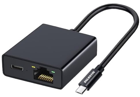 Snlrntin Ethernet Adapter for Fire TV Stick, Chromecast Ultra Audio & More Streaming TV Sticks - Micro USB to RJ45, 100Mbps Network Adapter