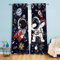 Koudi Astronauten Vorhänge Weltall Sternenhimmel Universum Muster Gardinen mit Ösen für Kinderzimmer, Babyzimmer 160 x 107cm (H × B)