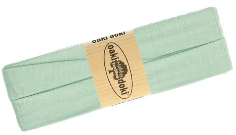 Schrägband Jersey 3m Breite 20mm Oaki Doki Tricot de Luxe Einfassband elastisch über 80 Farben, Farbe:minze