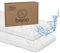 Bisoo Drap Housse 40x80 Berceau Impermeable - 2en1 Drap Housse Alese Protege Matelas Bebe Reglable pour Landau Nacelle - Silencieux 100% Jersey Certifié Oeko-Tex - Lot de 2 Blancs 37x80 / 80x40 cm