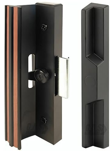 G.A.S Hardware Diecast Sliding Door Handle Set Anodized Black – Extruded Aluminum Inside Pull Painted Black – Diecast Pull - Clamp Latch w/Metal Activator | Sliding Patio Glass Door Handle (DH-250)