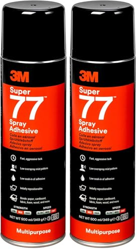 3M Super Spray Adhesivo Multiusos, 500 ml, 1 unidad (Paquete de 2)