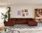Lisa Design Stella - Wohnlandschaft U-Form - 7 Sitzplätze - aus grob geripptem Samt Terrakotta