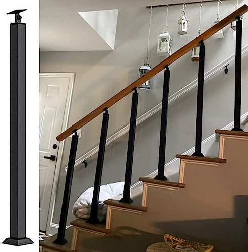 Balaustres de Escalera, Kit de Poste y pasamanos de Madera, Sistema de barandilla de Montaje en el Suelo para escaleras Interiores/escalones de Porche Exterior/barandilla de Cubierta/Escalon