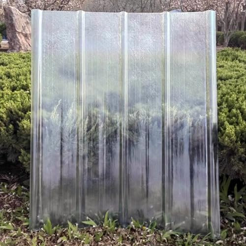 Transparente Wellplatten,FRP-Tageslichtplatten,Regensichere Wellbahn,2mm Schlagfestigkeit Dachplatten,Dachblech für Gerätehaus,Dachpfannen,Ersatzplatten,mit Schraube (0.9x2.3m/35x91in,10 Pcs)