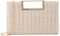 Ynport Crefreak Femmes Paille Pochette D’été Paille Dîner Sac À Bandoulière avec Chaîne En Métal Carré Sac Fourre-tout Tissé Sac À Main Pour Fête De Mariage,Beige