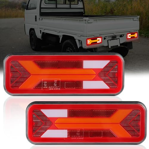Yinaolan 12 V/24Volt LED Rückleuchten Satz für LKW-Anhänger, superhell 2 Stück Anhänger-Rücklichter, IP67 WasserdichtRücklichter Rücklicht Heckleuchte - E-Prüfzeichen Approval