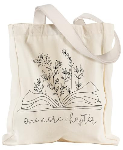 Miss Adola Heavy Canvas Tote Bag with Pocket - for Women Girls Aesthetic Large Canvas Tote Bag Inspired Gift Reusable Casual Bag for Work Shopping, Bookish Flower