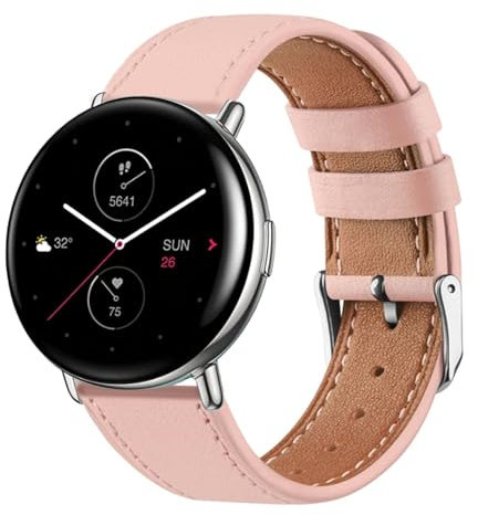 Weiches Leder Armband Kompatibel mit Amazfit Zepp E Circle Uhrenarmband, mit Verstellbare Metallschnalle Lederarmband für Herren und Damen Sport Ersatzarmband für Amazfit Zepp E Circle Armbänder (3)