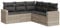 vidaXL Garten Sofa Garnitur 5-TLG., Gartenmöbel Set mit Kissen Stauraum, Sitzgruppe für Garten Terrasse, Modular Gartensofa Lounge, Hellgrau Poly Rattan