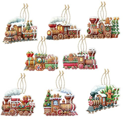 Bekecidi 16 Pezzi Decorazioni per Alberi di Natale Decorazioni per Alberi di Pan di Zenzero Vintage Decorazioni per Trenini Di Natale per Forniture Artigianali per Appendere l'albero di Natale