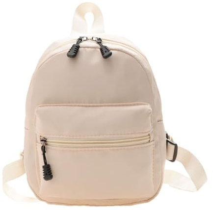 FUXIU Reiserucksack für Damen, Studenten, Schulrucksack, einfarbig, Teenager, lässiger Nylon-Rucksack für den Alltag, khaki