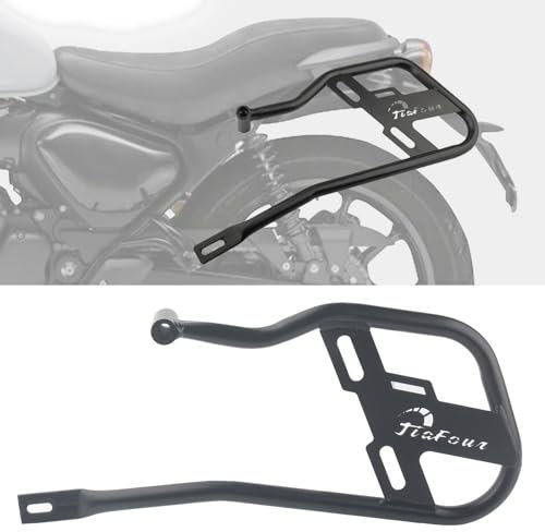 FINMOKAL Motorrad Linke Seite Kofferraum Tasche Halterung Satteltasche Stützhalterung Kompatibel mit ROYAL ENFIELD Hunter 350 2022-2023 Schwarz