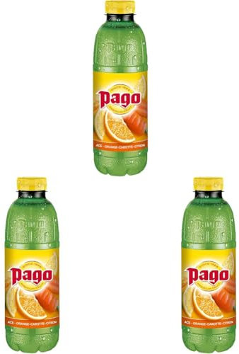 Zumos Pago - Bebida de frutas Naranja, Zanahoria y Limón a partir de Zumo de frutas 750ml Clásicos (Paquete de 3)