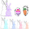7 Pièces Emporte Pièces Pâques, Emporte Piece Lapin,Emporte-pièce en acier inoxydable,5 Tailles Différentes de Emporte Pièces Lapin de Pâques(3-20cm), 1 Carotte,1 Oeufs,Cutter for Baking Children