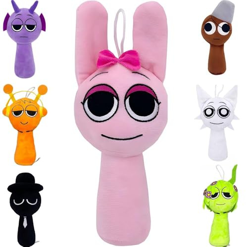 wiztex Sprunkii Kuscheltier - 20 cm Spunki Horror Spiel Plüschtier Geschenk für Kinder und Fans (Pink)