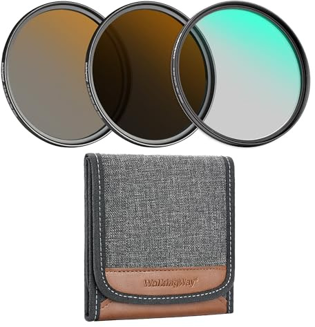 Walking Way 82mm ND Filter Set (ND64, ND1000, CPL) – Enthält 3 Filter für Langzeitbelichtung & Landschaftsfotografie – HD Optisches Glas, Ultra Slim, mit Tragetasche