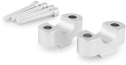 Puig 21809P Handlebar Risers Silver to raise your motorcycle's handlebar; improves riding ergonomics with Hi-Tech design and high-precision anodized aluminum machining