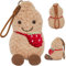 MXYZQDE Peluche en forme de cacahuète, 16 cm, mignonne, fraise, cacahuète, jouet doux pour garçon et fille, idéal comme décoration et cadeau pour chambre à coucher et salon