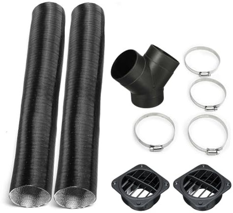 Kit tubo per condotti aria - tubo ventilatore da 75 mm con telescopici regolabili | Connettore separatore per condotto di forma T/Y, tubo di uscita 'aria calda, condotto di