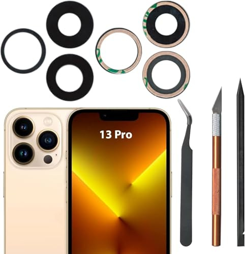 Ersatz‑Kameraglas für iPhone 13 Pro, Reparaturset | Passgenaues Kamera‑Ersatzglas für iPhone 13 Pro, inklusive Reparaturwerkzeugen für den Linsenaustausch.