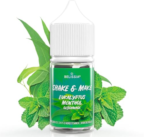 Belissia Shake and Make Eukalyptus-Menthol Geschmack 30ml Lebensmittelaroma | Hochdosiertes Aroma, vegan, ohne Zusatzstoffe, für Backen, Speisen, Getränke, Shakes, DIY und Raumduft