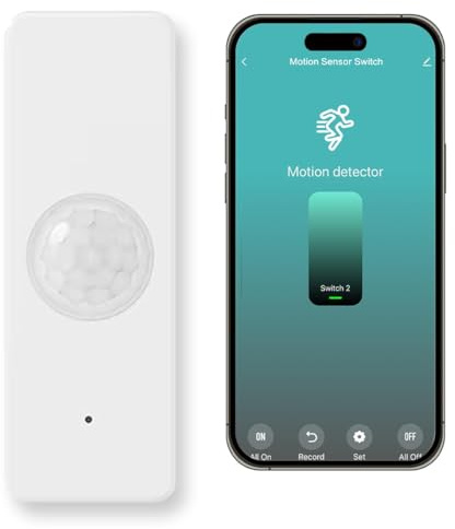 Acmerota WiFi Smart Motion Sensor Indoor Motion Sensor Smart Presence Sensors Wide Range Detection with Wireless Control for Home Security Works with Alexa, Google Home